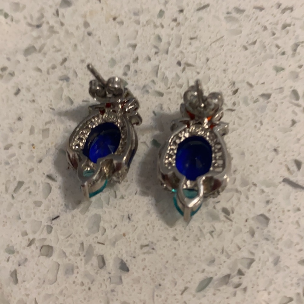 Gemstone Colored Crystal Statement Studs - image 4